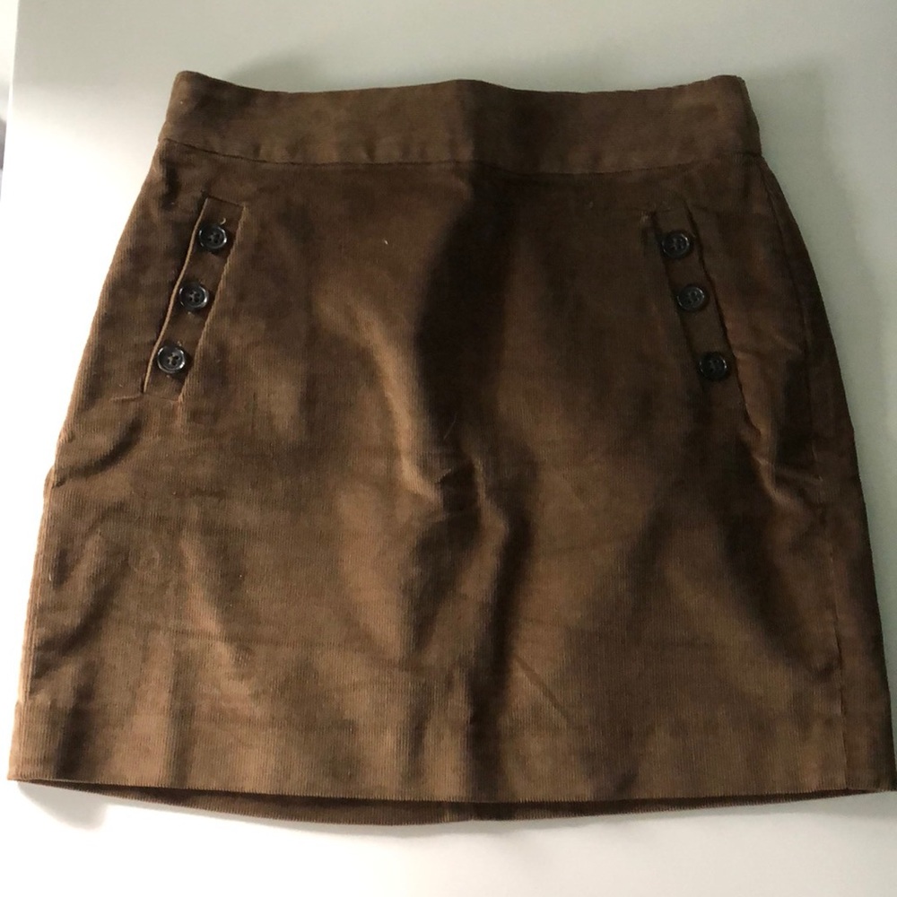 Brown Banana Republic Petite Corduroy Skirt
